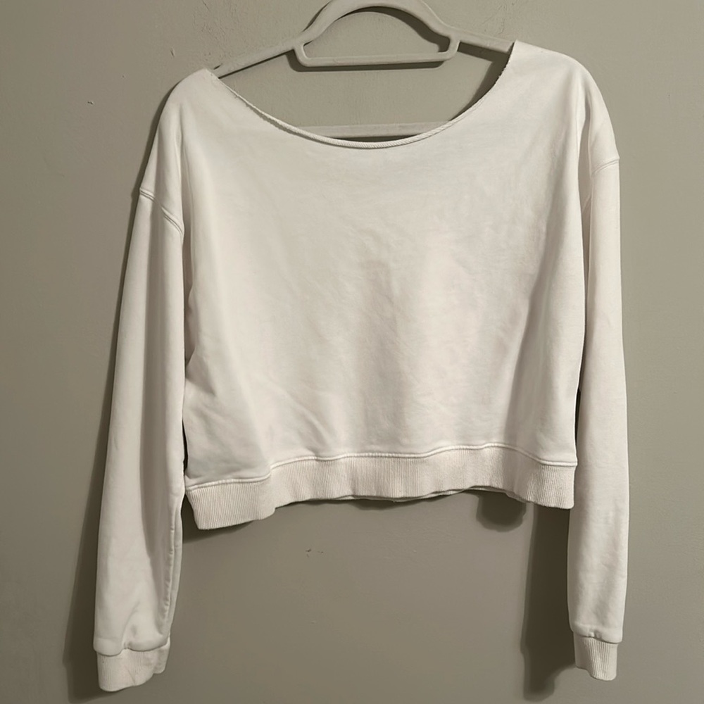 Cropped Off the Shoulder Sweatshirt
